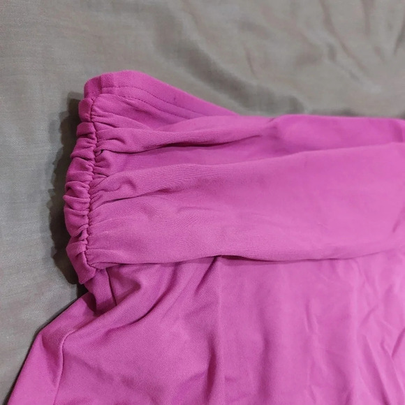Lands end plus size swimsuit skirt bottoms solid pink ruching waist size 16W - Picture 3 of 8